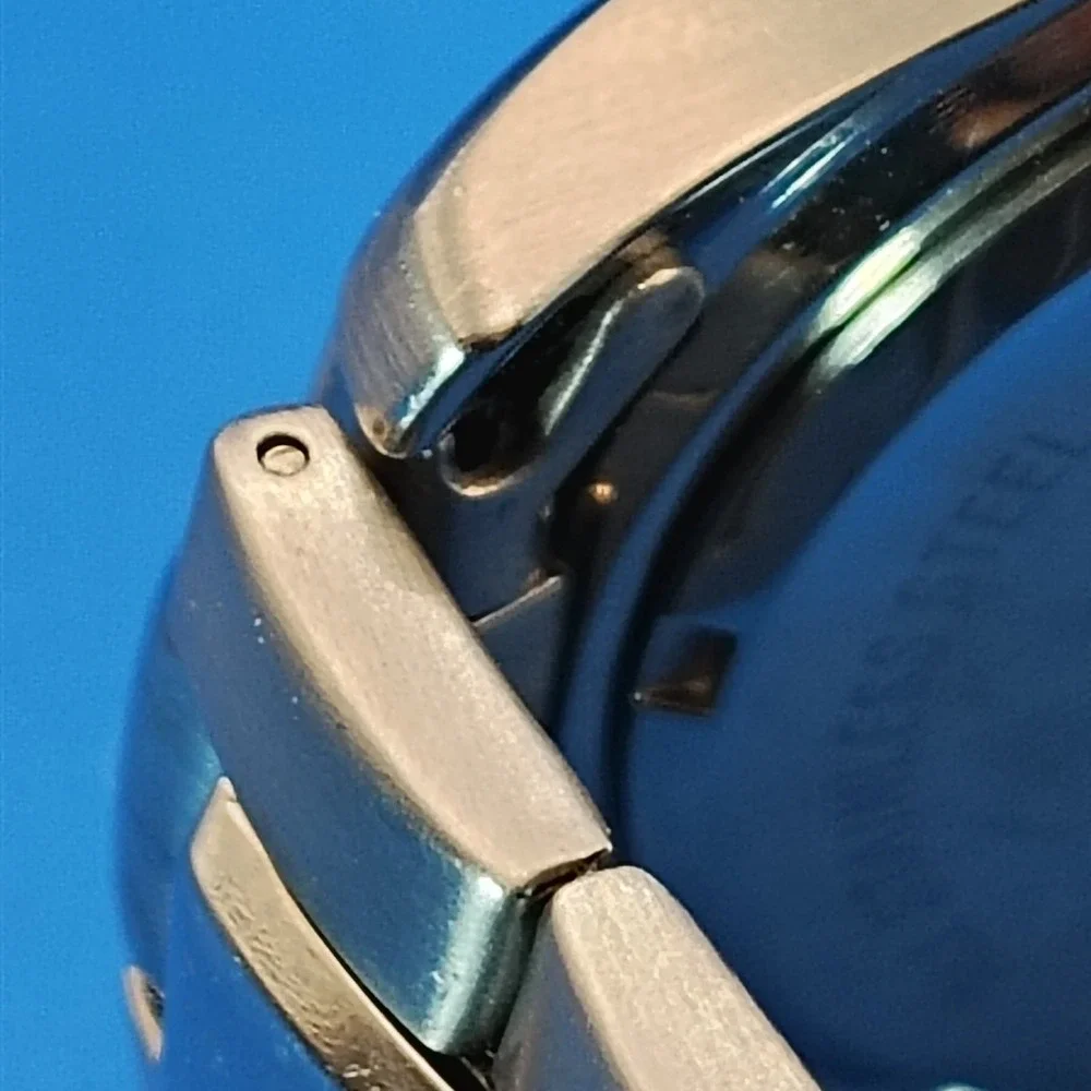 Vintage 2007 Fossil Blue Date Crystal Bezel 40mm Mens Quartz Watch Restored